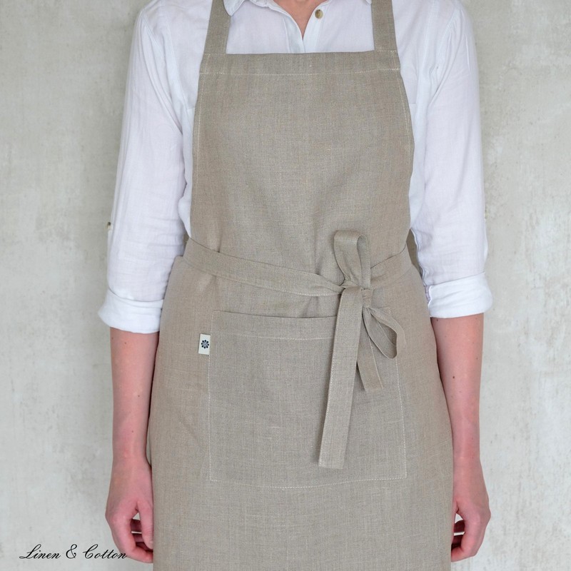 Linen & Cotton KAMI Kitchen Apron Cooking Apron for Women