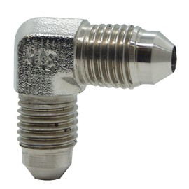 RFS Stainless Steel JIC Flared Tube Fitting, 90 Degree Elbow, 1/4" Tube OD JIC Male