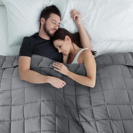 CYMULA Weighted Blanket for Adults (20lbs 88"x104" King Size) - Cooling Breathable Heavy Blankets for Summer Winter - Ultra Microfiber Soft Comfort Blanket with Glass Beads - Gifts for Men/Women