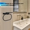 Hand Towel Ring with Shelf, Stainless Steel Towel Holder Wall