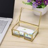 Hipiwe Glass Business Card Holder with Lid - Desktop Name