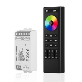 SEZO 2.4G RF RGBCCT LED Controller Kit C05RF Controller and RC03RFB 4-Zone Wireless Remote Control Group Control Multiple Colour Modes for FCOB 5630 2835 3528 5730 5050 3014 RGBCCT LED Strip DC5-24V