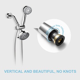 OFFO Shower Hose 2m, Kink Free Stainless Steel Shower Hose Attachment Electroplating Handheld Shower Head Hose Flex Hoses Extension with Brass Insert & Nut for Pet Bathing Cleaning 2m(80 Inch) Chrome