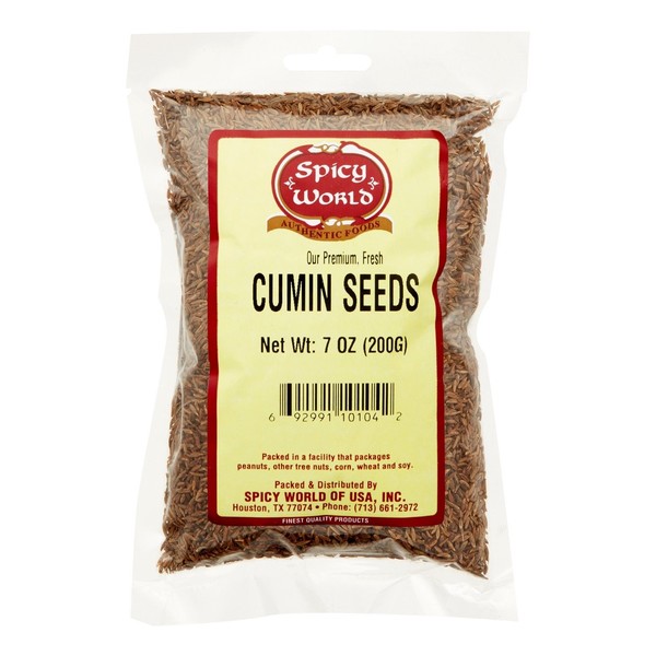 Spicy World Whole Cumin Seeds 7 Oz Resealable Bag