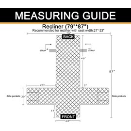 CHHKON Velvet Recliner Covers for Recliner Chair Cover Waterproof Chair Covers for Living Room Non-Slip Bottom Furniture Protector with Adjustable Stretchy Straps (Stone Blue, 23")