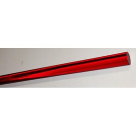 1Pc 1/2" x 36" Long Clear RED Translucent Acrylic Plexiglass Lucite Rod - 12.7mm - .50" Diameter