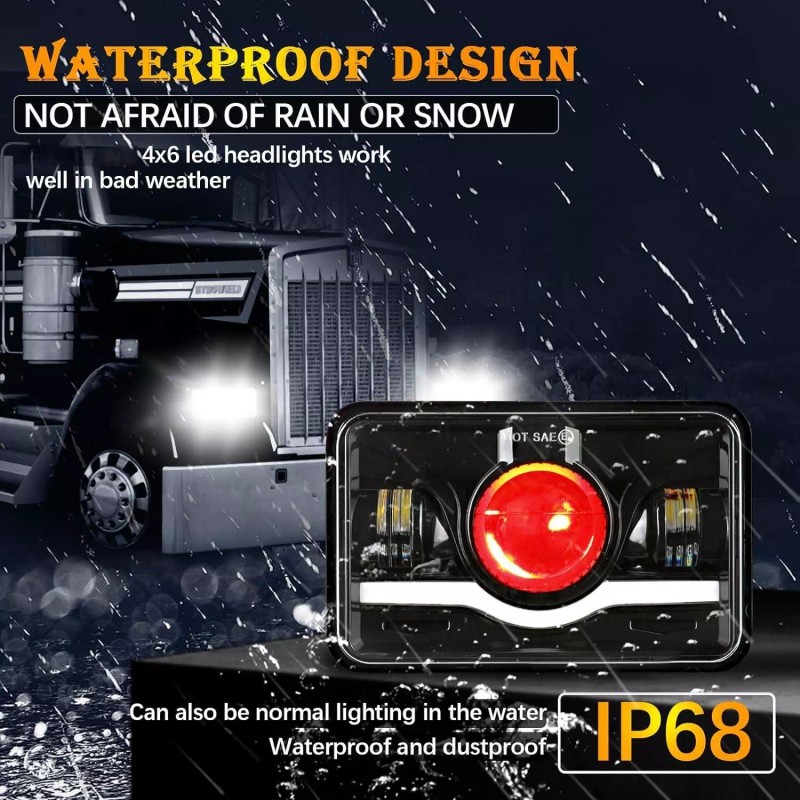Bricologht For Chevy C10 Pickup truck 1980-1986 4PCS 4x6" LED