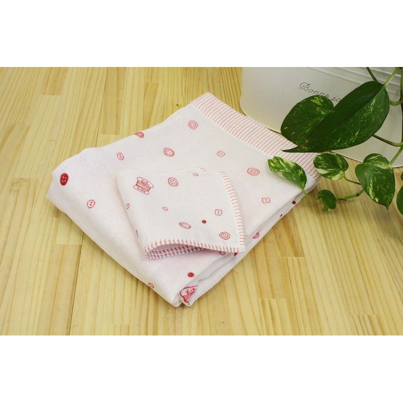 Bath Towel Towel Handkerchief Button Red Approximately/25 X/25 cm