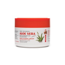 Aloe Excellence Aloe Vera Care Cream with Argan Oil, Daily Face and Body Cream, Moisturising, Regenerating and Antioxidant, 100% Natural, Made in the Canary Islands, 300 ml