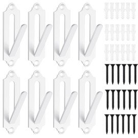 LEIFIDE 8 Pcs European Mount Skull Hanger Metal - Euro Wall Mount Hooker for Deer, Antelope, and Small Game Animals, Complete with Screws, Ideal for Hunting Decor (White)