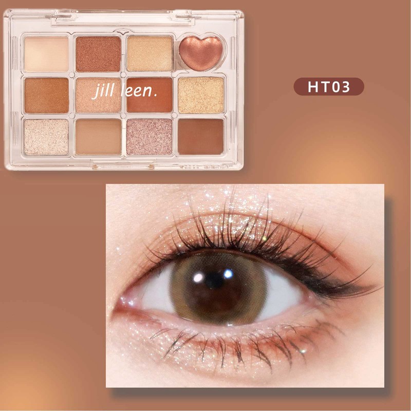 jill leen Shining 12-Color Mini Eyeshadow Palette HT03 Eyeshadow, Fine