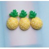 Sowaka 20 Pcs Pineapple Resins Charms Fruits Flatback Ornament Yellow