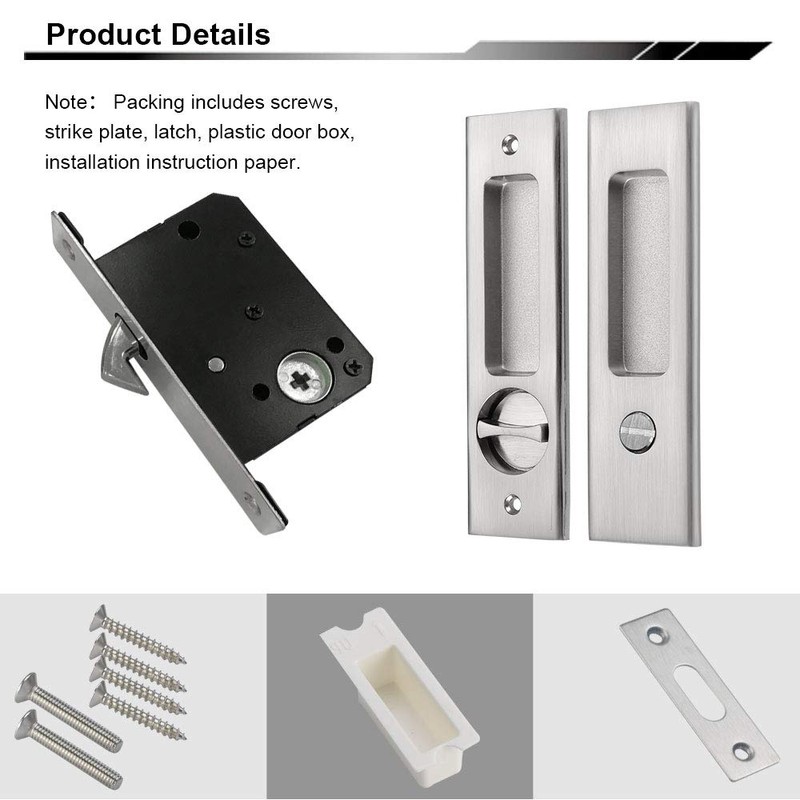 NCL Hardware Sliding Door Handle for Bath, Barn Door Flush