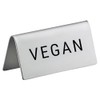 Vegan Stainless Steel Metal Table Tent Sign - 3" x