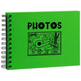 EXACOMPTA - Ref 15184E - Spiral Album Musicart Green - 50 Photos - 50 Black Pages - Format 23 x 16 cm - Cover Green with Black Marking