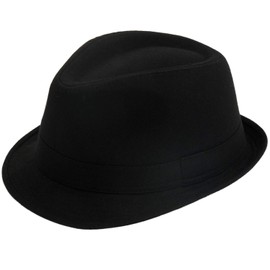 Hawkins Hats Classic Plain Black Trilby hat (57cm)