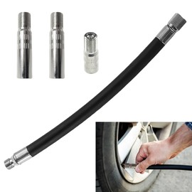 Erioscar 4 Stück Aufblasbarer Ventilverlängerung Set, 16cm mit 3 Ventil-Verlängerung Universal für Fahrräder, Motorräder, Elektroroller M365 Pro Pro2 1S, Flexible Gummi Reifenventilverlängerung