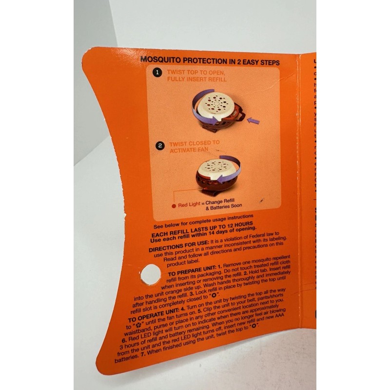 OFF! Clip-On Mosquito Repellent Fan Unit with 1 Refill, 12