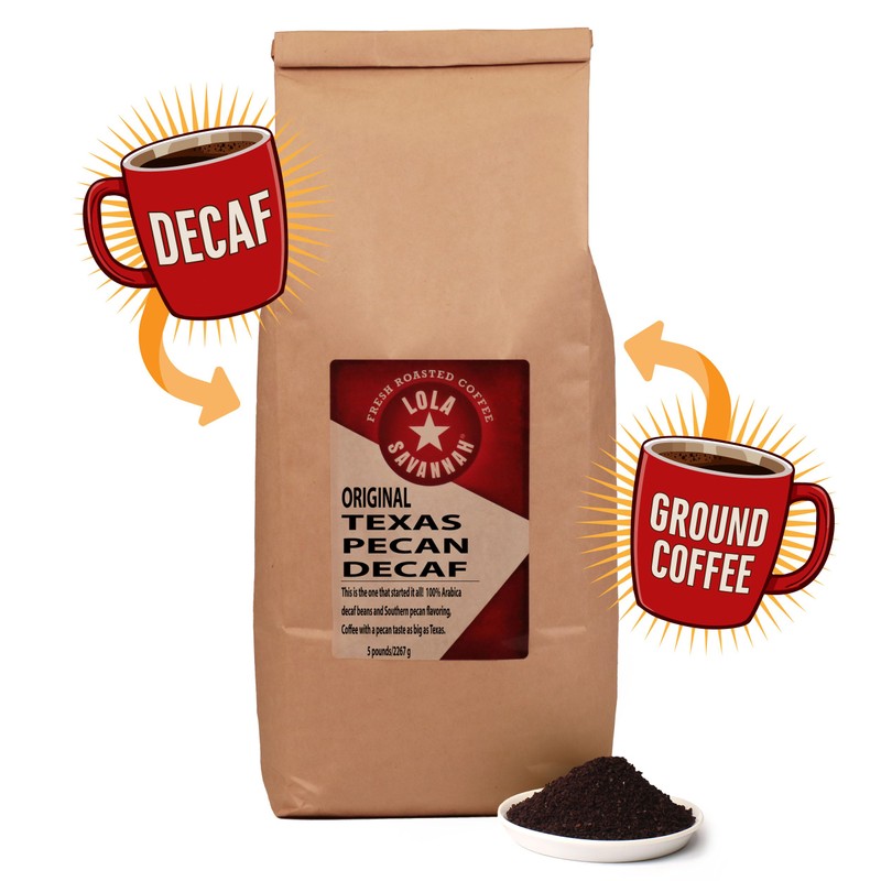 Lola Savannah Texas Pecan Ground Decaf Coffee, 5lb