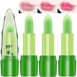 Generic Long Lasting Crystal Jelly Aloe Vera Lipsticks Temperature Color Changing Lip Balm Moisturizing lip scrub Glossy Finish Custom Shade, Innovative Natural Beauty Makeup for Women flawless look (1)