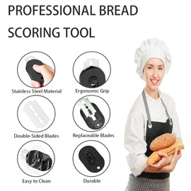 Extractable & Magnetic Bread Lame Dough Scoring Tool - Professional Sourdough Scoring Tool - Sourdough Bread Baking & Bread Scoring Tool - Scoring Patterns booklet & 5 Razor Blades