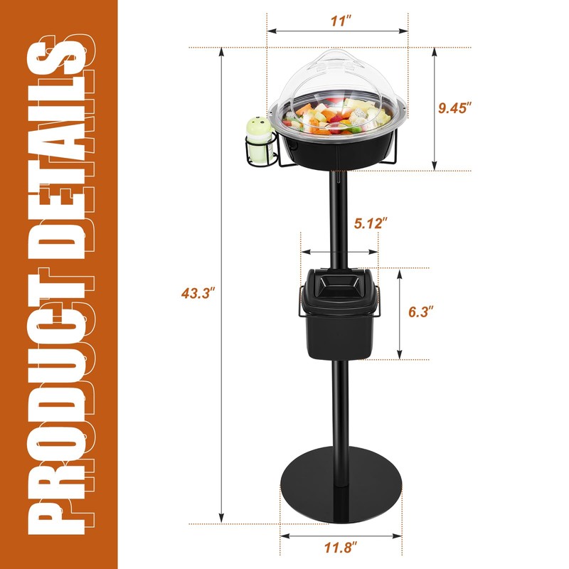Wonderjune Sample Stand Black Metal Demo Stand Food Service Sample
