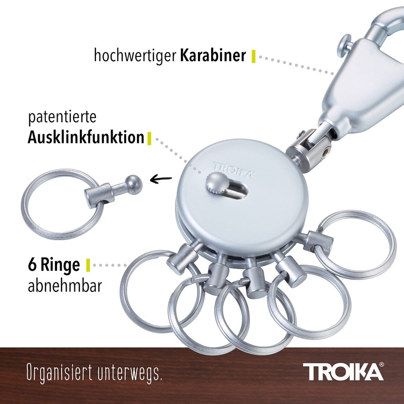 TROIKA 2 x Patent Key Holder Basic Set KYR60/MC TB-KYR60/MC