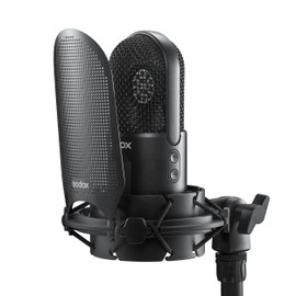 GODOX 50Hz - 20KHz Large-Diaphragm USB Cardioid Condenser Microphone UMic10 With Shock Mount - Professional-Grade Audio Recording Made Easy Vintage Look Plug and Play User Friendly Controls
