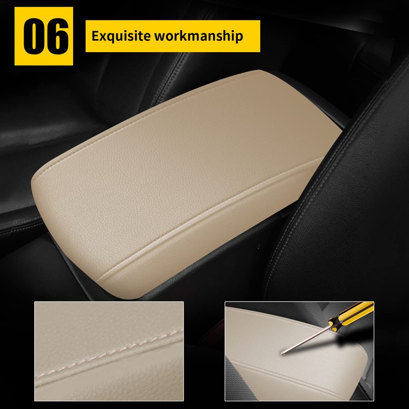 AOMSAZTO Console Covers for 2012-2015 Civic Honda Beige Armrest Cushion