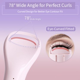 Heated Eyelash Curlers, Rechargeable Electric Eyelash Curler with Dual-Arc Design & 3 Adjustable Temperature - Safe Gentle Heated Lash Curler for Natural Curl Perfect Fit for Women FEN620