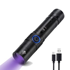 GRABOYY 365nm UV Flashlight Rechargeable, Professional 10W Black Light Ultraviolet Light,Portable Mini Torch Black Light for Pet Urine Detection,Rocks Glowing,Resin Curing,Mineral