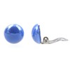 Cornflower blue pearlised glass dome clip on earrings
