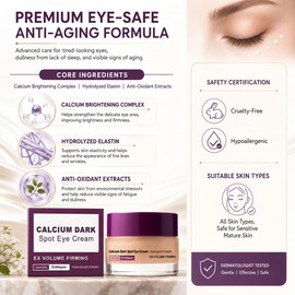 Calcium Dark Spot Eye Cream for Dark Circles and Puffiness, Under Eye Cream for Wrinkles, Fine Lines, Bags, Skin Firming, Brightening with Niacinamide, Lightweight Daily Skincare Profesionales de la m