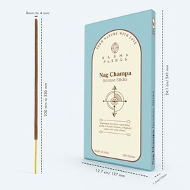 Nag Champa Incense Sticks, Organic Hand Dipped 100 Sticks with Natural Herbs & Aromatic Ingredients, Burn Time 45 to 60 Minutes, Incense for Positivity, Yoga, Meditation, Relaxation, Spiritual Gift