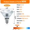 Jaenmsa 90 Watt Outdoor Floodlight Bulbs Par38, 120V 90W Halogen