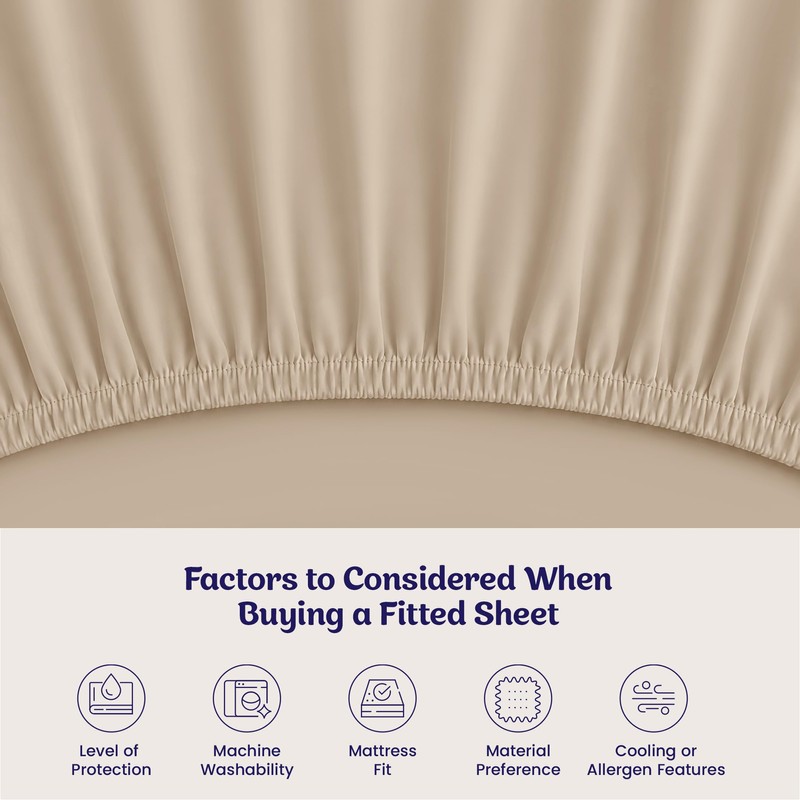 Oxford Homeware Beige King Size Fitted Sheets -100% Brushed Microfibre