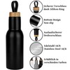 Stainless Steel Water Bottle with Wooden Lid - 3-Piece Set