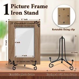 BSNZZIO Grandparents Picture Frames, Thank You Gifts Birthday Gifts for Grandpa Grandma, Wooden Picture Frame with Stand Office Home Desk Decor Tabletop Display -TXK50