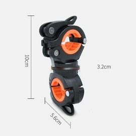 Vonpri [2 Pack] Flashlight Holder, Mount Bicycle Mounting Bracket Flashlight Holder Torch Clip 360º Rotation (Orange)