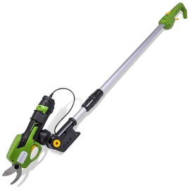 Serenelife Cordless Pruning Shears & Branch Cutter - Electric Pruner with 6 feet of Extension Reach - Rechargeable Battery & .98 IN Cutting Diameter - Ideal for Bushes, Roses, Gardens & Branches