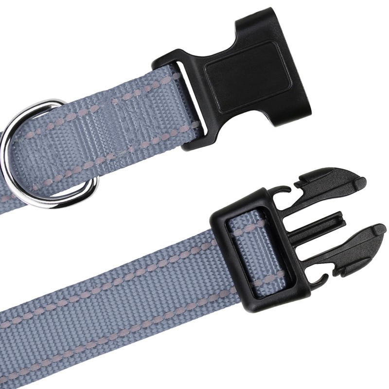 TagME Reflective Nylon Dog Collars, Adjustable Classic Dog Collar with