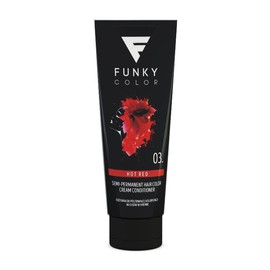 FUNKY COLOR Hot Red 03 Semi-Permanent Hair Dye, Semi-Permanent Hair Colour, 28 Colours