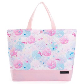 COLORFUL CANDY STYLE N7800700 Book Bag with Gusset, Girls, Quilted, Handbag, Picture Book Bag, Tote Bag, Fluffy and Cute Candy Pop