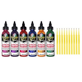 Unicorn SPiT Gel Stain & Glaze Sparkle Collection: 4 oz Bundle with 10 Trebbies Detail Sticks (Dolly Firebird, Golden Gosling, Lavish Lovebirds, Sapphire Swift, Starling Sasha, Violet Vulture)