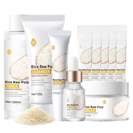 Teenage Girls Gifts - Rice Essence Skin Care Sets & kits - Pamper Gifts for Women - Serum - Face Cream - Toner- Facial Cleanser - Eye Cream - Face Sleeping Mask - Skincare Gift Set (10PCS)