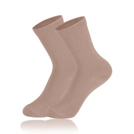 Forony Boys Khaki Socks for Girls Youth Kids Cotton Crew Socks Anti Odor 6-12 Years Old Boys Khaki Dress Socks 1 Pack