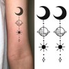 Oottati 8 Sheets Arm Temporary Tattoos Arrow Heartbeat Moon Sun