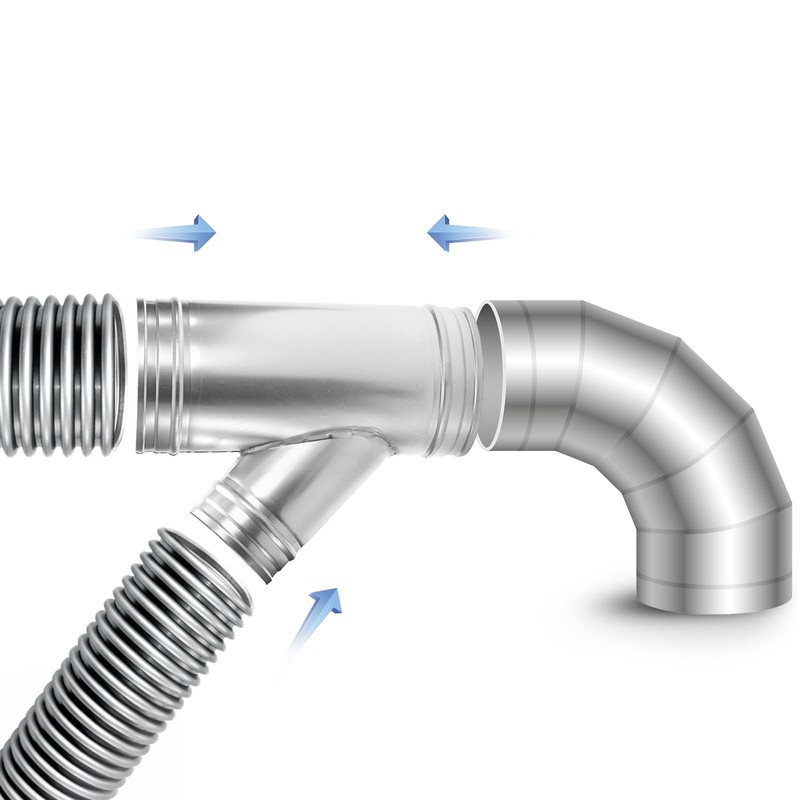 SOUJOY 6" to 4" Branch Y-Shape Ducting Connector, 45 Degree