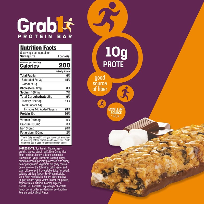 Grab1 Rocky Road Protein Bars | 10 Grams Protein (2