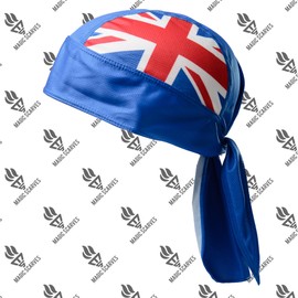 UK Flag Union Jack Bandana Adjustable Cap Sweat Absorbing Headscarf Anti-UV Head Wear Protection Breathable Head Wrap Blue